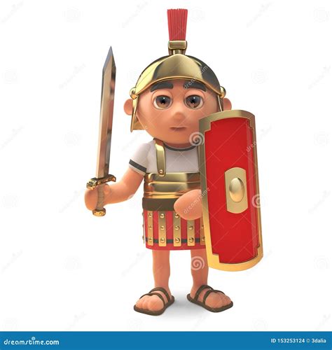 Soldado Romano Serio Del Centurión Del Legionario 3d Con La Espada