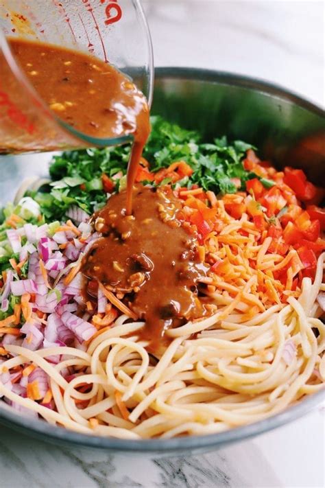 Our collection features some of the most beloved thai chicken recipes for a lighter version of this soup, try our rice noodle thai chicken soup, with similar ingredients but no gluten thanks to the rice noodles. Thai Noodle Salad with Sesame Peanut Sauce | Recipe | Thai ...