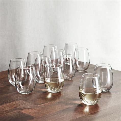 Stemless Wine Glasses 11 75 Oz Set Of 12 Reviews Crate And Barrel