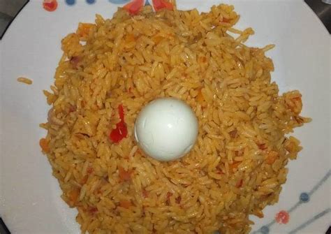 Jollof Rice With Boiled Egg Recipe By Chidinma Onye Cookpad