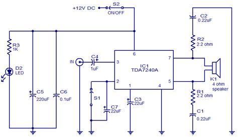 It can be used to power very light loads like night lamps and cordless telephones, but can be this is a great project please send me the schematic diagram my name is goodson siame ,am from zambia africa. 20W audio amplifier using TDA7240 | Todays Circuits ~ Engineering Projects