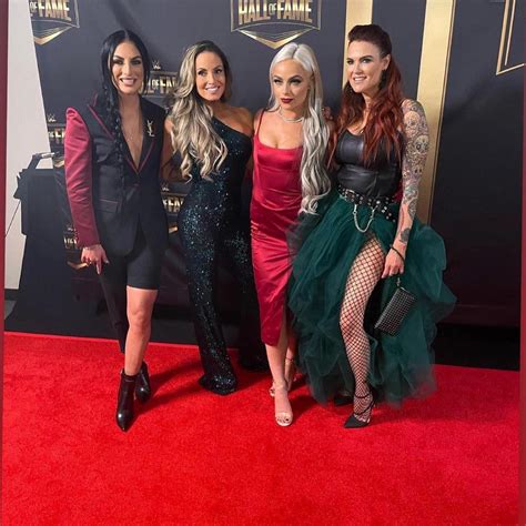 Liv Morgan With Trish Stratus Lita And Sonya Deville At The Wwe Hall Of Fame Rlivmorgan