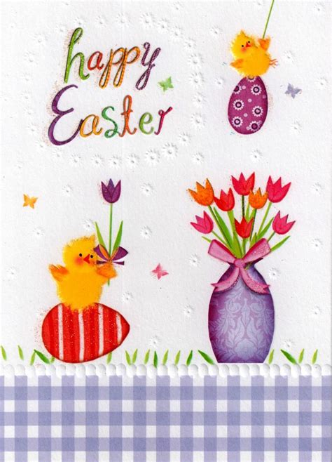 Happy Easter Glitter Finished Greeting Card Cards Love
