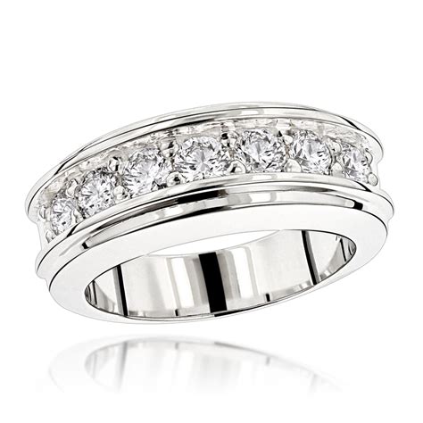 Luxurman Rings Unique Mens Diamond Wedding Band In 14k Gold 15ct