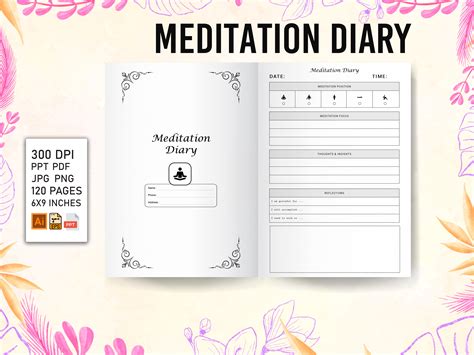 Meditation Diary KDP Interior Graphic By Dsgncurve Creative Fabrica