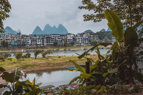 Scenic Landscape At Yangshuo County Of Guilin China View Of Be Stock