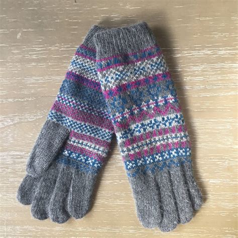 Fair Isle Pattern Knitted Gloves By French Grey Interiors