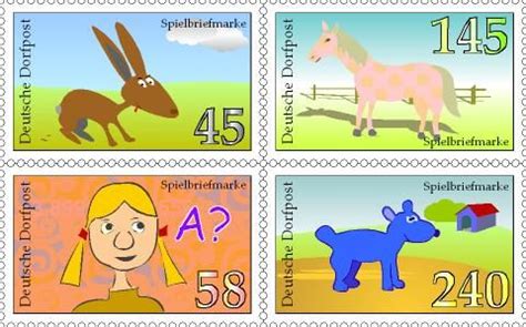 Kinderpost briefmarke selber drucken : Hier gibt es Spielbriefmarken und Ansichtskarten für ein ...