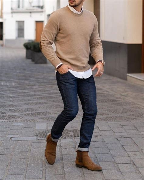Outfit With Chelsea Boots Sweater Outfits Men Mens Casual Dress