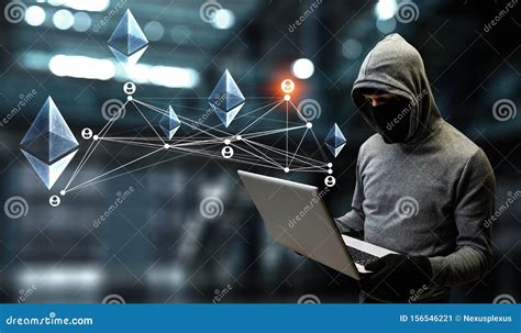 Hacker Hunting For Crypto Currency Stock Image Image Of Stealing