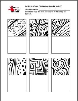 Duplication Drawing Ii Worksheet For Middle High Grades By Messyartteacher