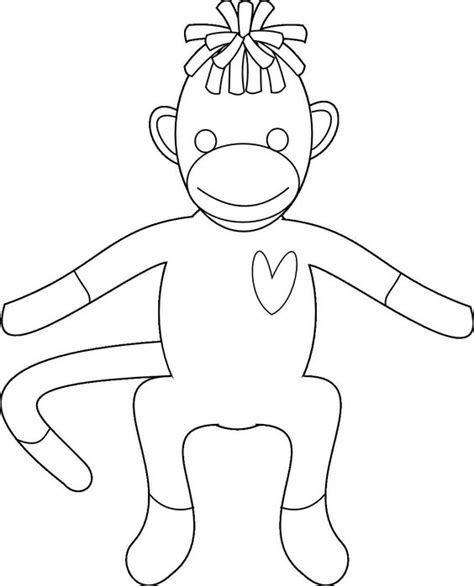 Sock Monkey Coloring Page