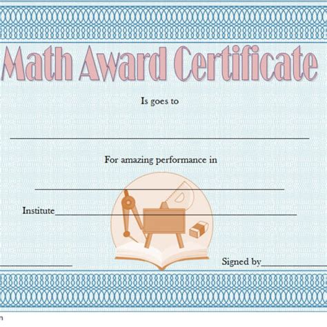 Math Award Certificate Template Free 10 Best Ideas Within Math
