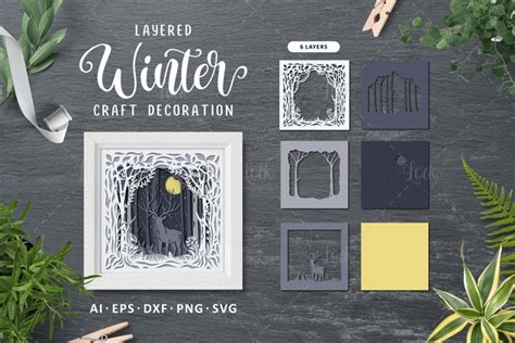 Winter Papercut Layered Decoration Winter 3d 1653215