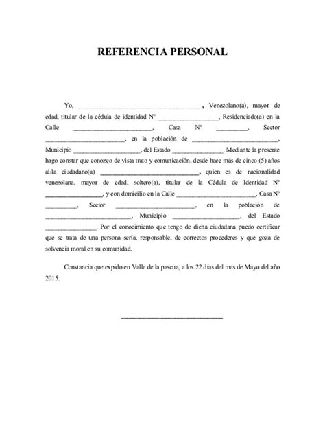 Modelo Carta De Referencia Personal En Ingles Financial Report