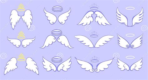 Angel Wings With Nimbus Angel Winged Glory Halo Cute Cartoon Drawings