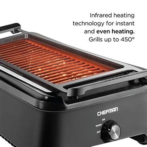 Chefman Electric Smokeless Indoor Grill With Infrared Instant Heating