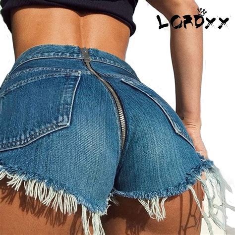 Aliexpress Com Buy Lordxx Short Jeans Women Back Zipper Sexy High