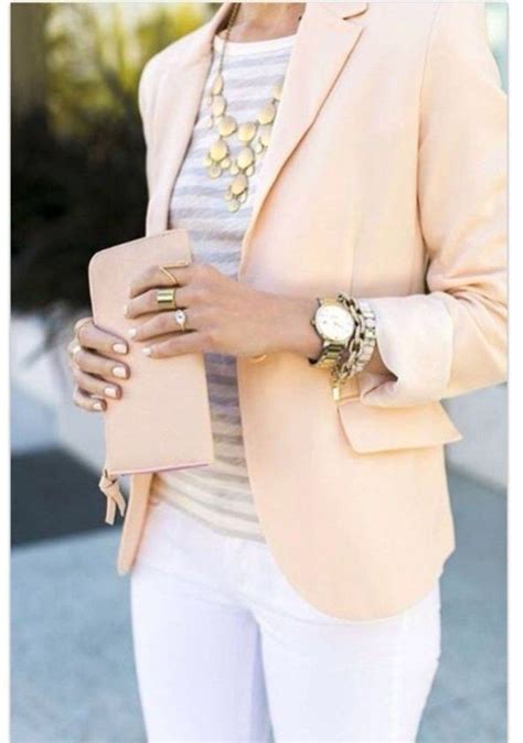 Cute Spring Chic Office Outfits Ideas 50 Peach Blazer Business