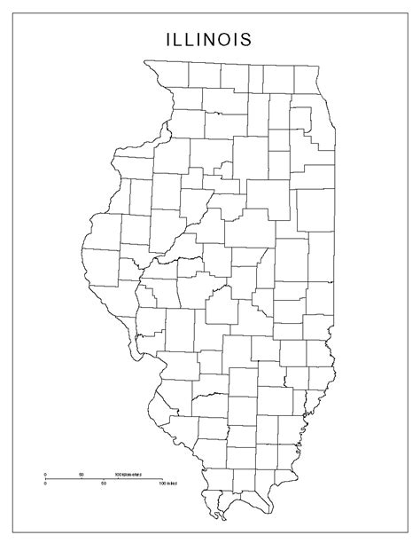 Illinois County Map Printable