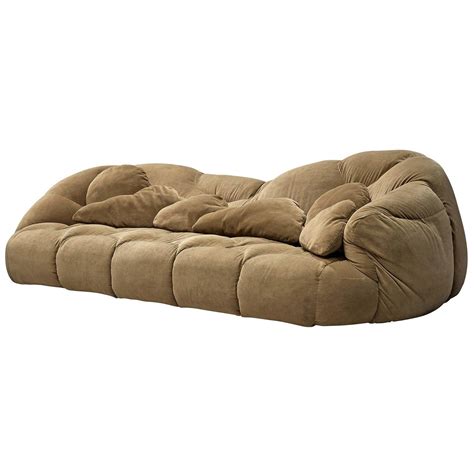 Howard Keith Cloud Sofa In Cedar Brown Striped Upholstery Modern