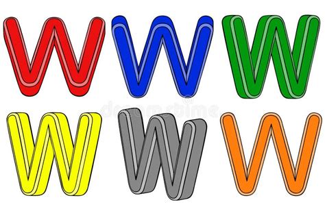 Seis Letras Multicolores Con 3d Ilustración Del Vector Ilustración De