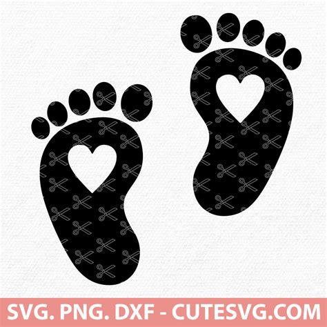 Baby Feet Svg Png Eps Dxf Cut Files For Cricut And Silhouette