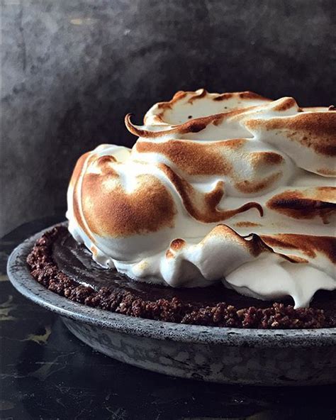 Brown Butter Dark Chocolate Silk Pie With Toasted Meringue On The