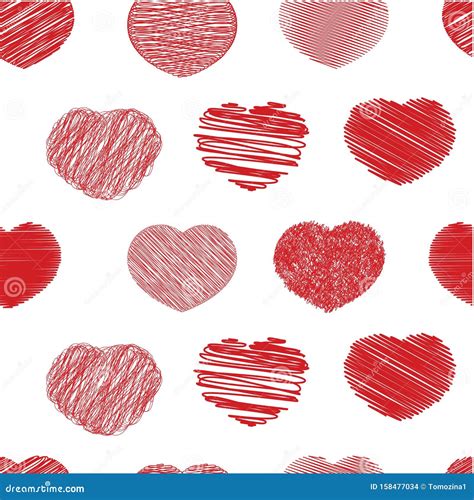 Heart Seamless Pattern Stock Vector Illustration Of Love 158477034