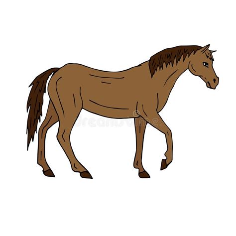 Vector Hand Drawn Doodle Sketch Colored Horse Stock Illustration