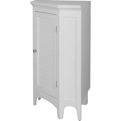 Teamson Home Wooden Bathroom Corner Cabinet Standing White Elg 586