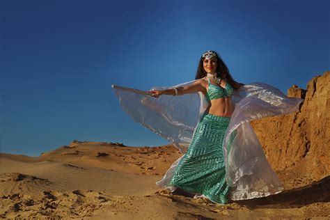 oriental beauty dancing belly dance in the desert on behance