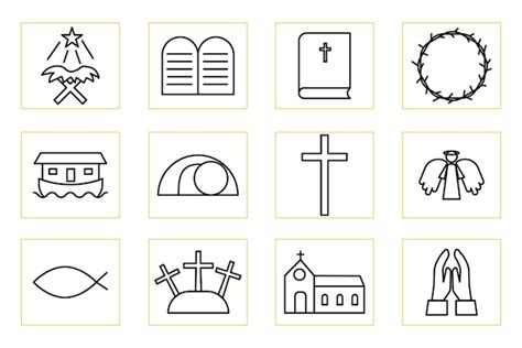 Premium Vector Christianity Related Icons Thin Icon Set Black And