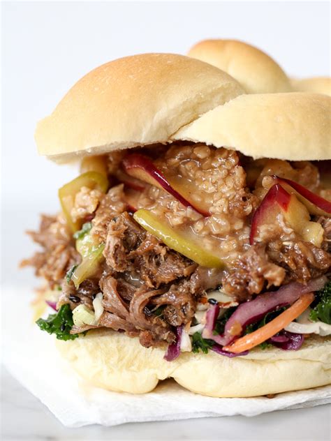 Korean Pulled Pork Sandwiches With Caramel Apple Crumble Foodiecrush