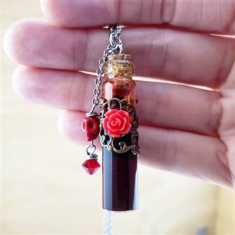 Blood Jewelry Blood Vial Necklace Gothic Blood Necklace Etsy