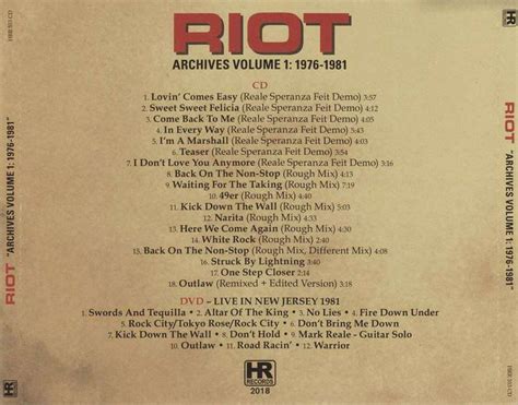 Riot Archives Volume 1 1976 1981 2018 Metal Jukebox