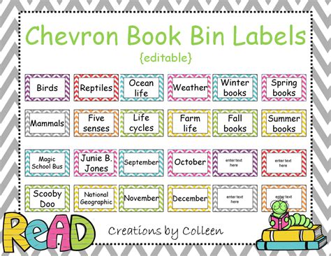 Chevron Book Bin Labels Editable Bin Labels Book Bins And Students