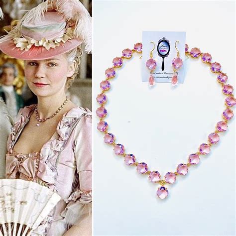 Marie Antoinette Pink Necklace Bridgerton Pink Crystal Antique Necklace