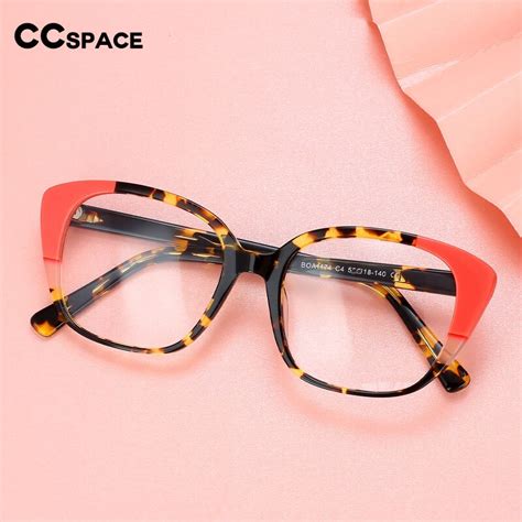 55909 vintage cat eye acetate optical glasses frames women two color splicing fashion eyeglasses