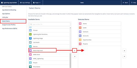 Reconfiguring Tabs Or Navigation Items In Salesforce Lightning Match