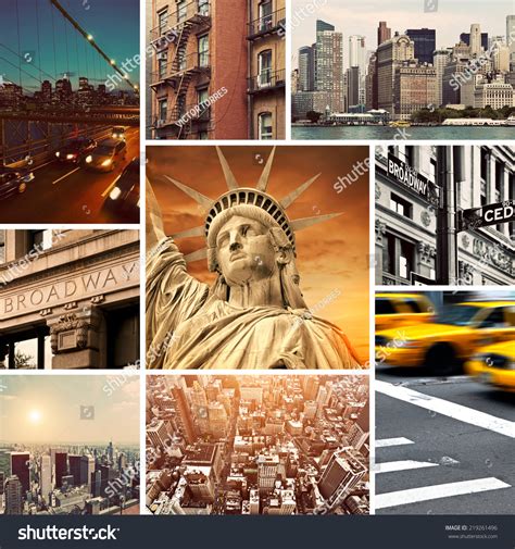 Vintage Manhattannew York Collage Stock Photo 219261496 Shutterstock
