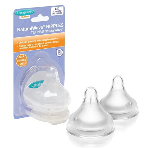 lansinoh momma natural wave slow flow nipples 2 count 2 pack