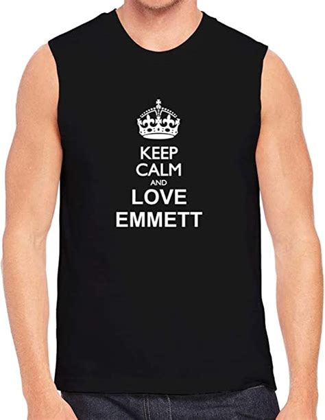 teeburon keep calm and love emmett sleeveless t shirt black uk clothing