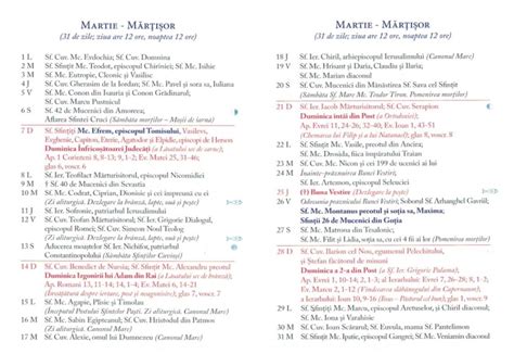 Descarcă cărți în format pdf şi word; Calendar Ortodox MARTIE 2021: Toate sărbătorile religioase ...