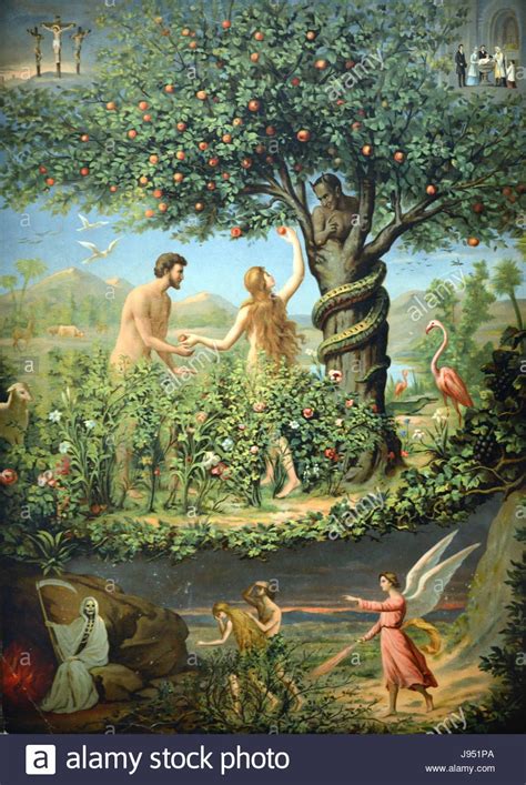 Original Sin Adam And Eve In The Garden Of Eden Late C Th Stock Photo Alamy
