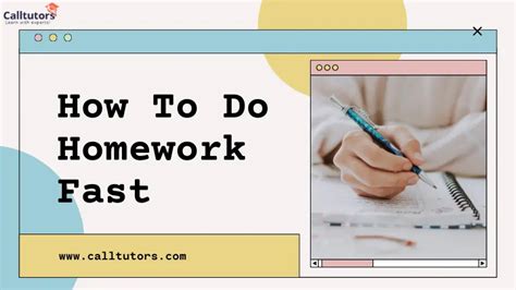 How To Do Homework Fast 11 Tips To Do Homework Fast