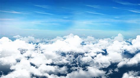 Seamless 3d Animation Of Aerial View Of Cloudy Blue Sky