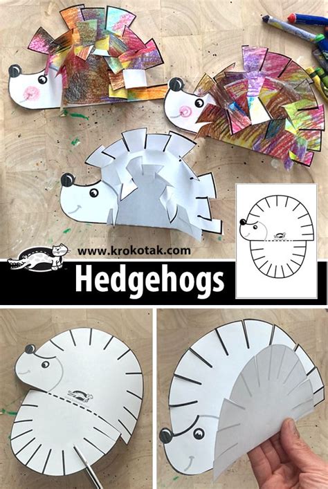 Hedgehogs Paper Craft School Crafts Preschool Crafts Paper Crafts