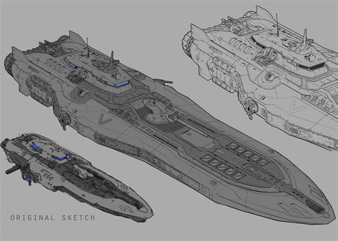 Artstation Uss Shepard Bryan Flynn Space Ship Concept Art