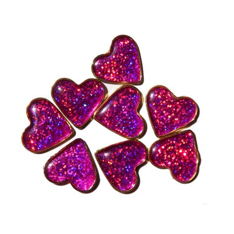 Pink Stickers Pink Heart Stickers Glitter Stickers Puffy Etsy